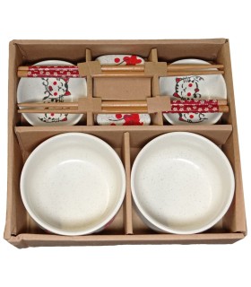 Set sushi in ceramica per 2 persone dipinto maneki neko - 8 pz…