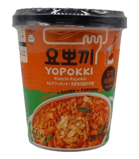 Gnocchi di riso Coreani con Ramen Noodles al gusto di Kimchi  Rabokki cup - Yopokki 145g