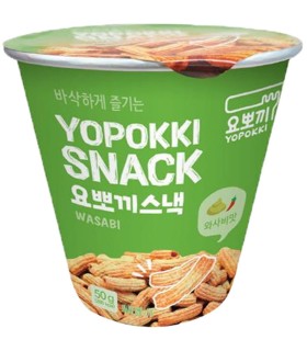 Tteokbokki Chips Coreano Yopokki Snack Cup al Wasabi - 50g