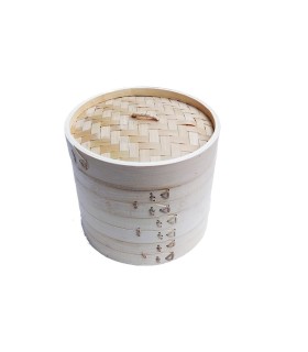 Cestelli Di Bambu Set Da 3 Piani Per Cucina Al Vapore - 13cm