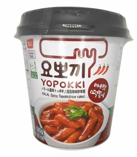 Gnocchi di riso Coreani con Salsa Piccante Halal Topokki cup - Yopokki 140g