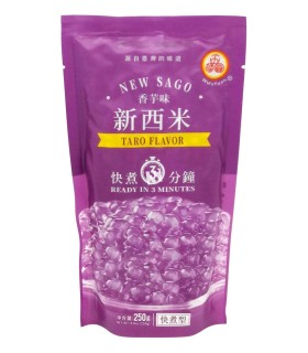 Perle di Tapioca New Sago gusto al taro per Bubble Tea - Wufuyuan 250g