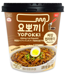 Gnocchi di riso Coreani con Ramen Noodles con salsa Jjajang Rabokki cup - Yopokki 145g