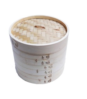Cestelli Di Bambu Set Da 3 Piani Per Cucina Al Vapore - 22cm