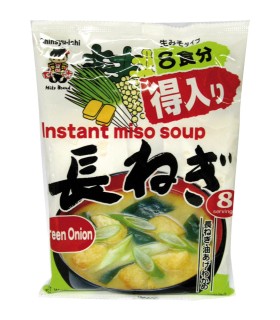 Zuppa di miso con porro e mini tofu fritti - Tokuiri shoku