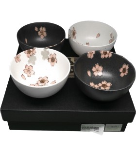 Set  Ciotole in ceramiche per Riso con dipinto Fiore di Pesco